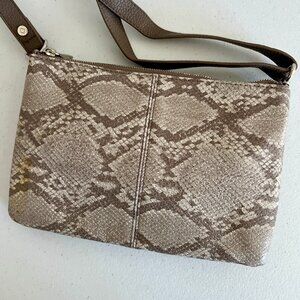Thirty-one Jewel Putty Gray Faux Snakeskin Crossbody Clutch Bag   